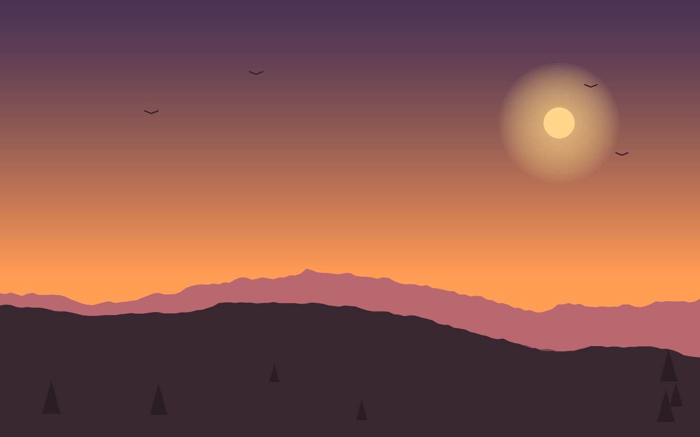Ilustração de uma paisagem