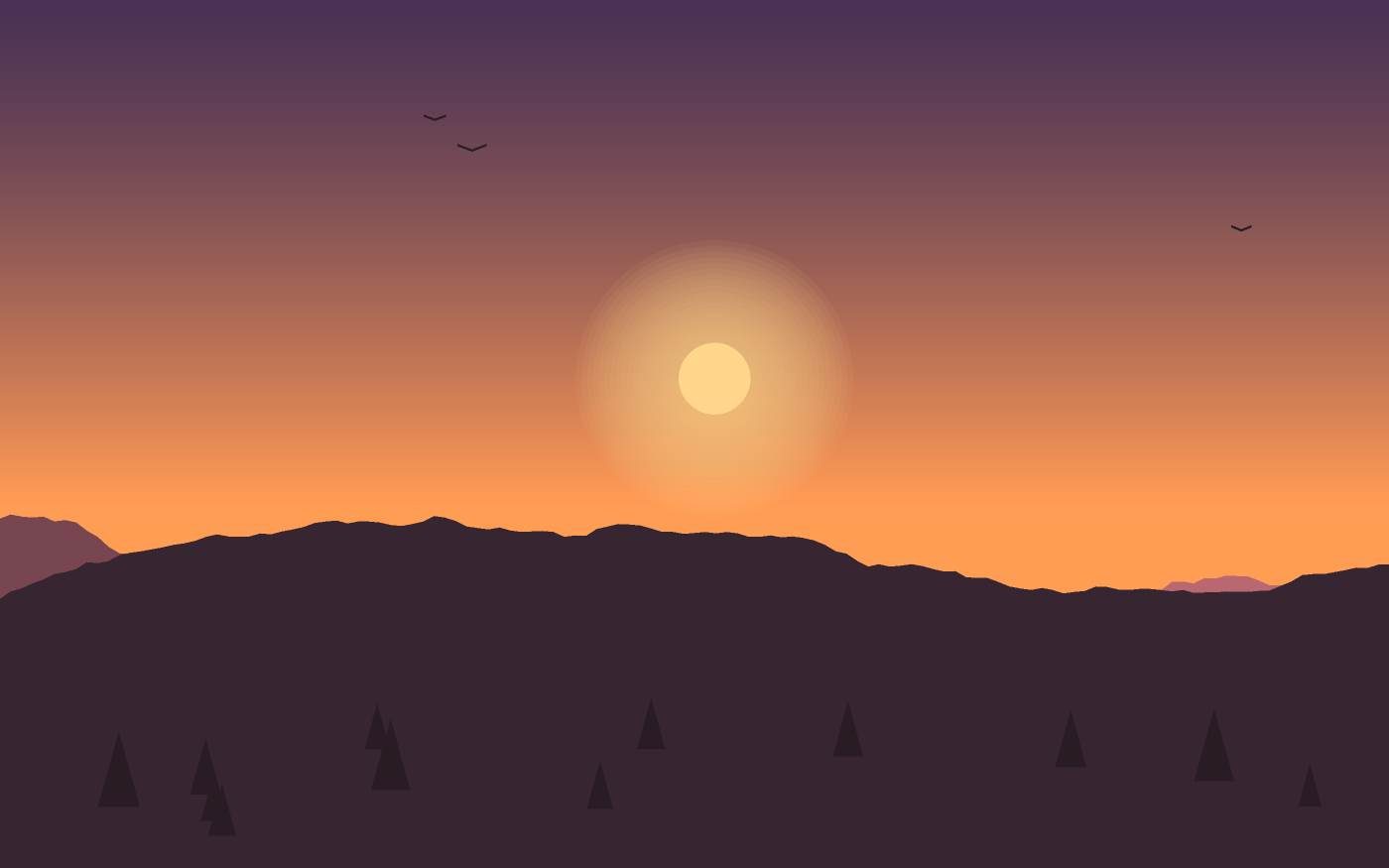 Ilustração de uma paisagem